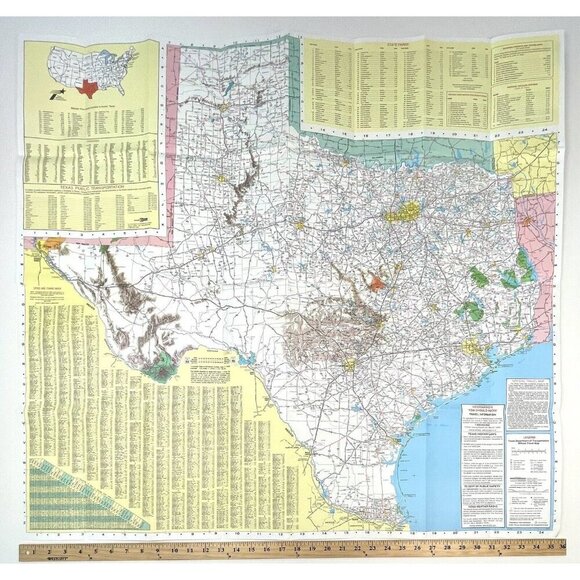 2001 TEXAS Department of Transportation Official Travel MAP Tourism Street EUC - Picture 4 of 5